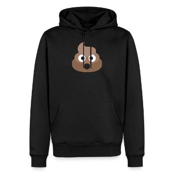 Poo Emoji-Gesicht! Retro Design! - Männer Premium Bio Hoodie - Schwarz - Vorne - Nico (187cm)