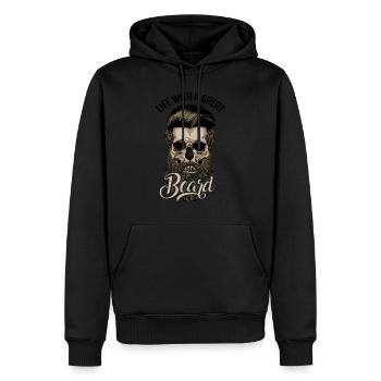 Great Beard - Men’s Premium Organic Hoodie - black - Front - Nico (187cm)