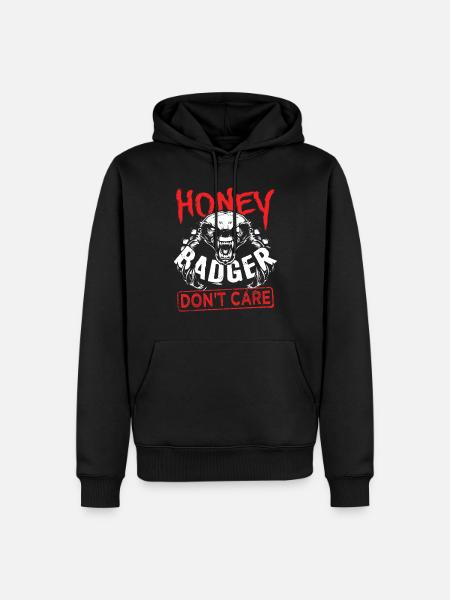 Honey Badger Don't Care - Ekologiczna męska bluza z kapturem Premium - czarny