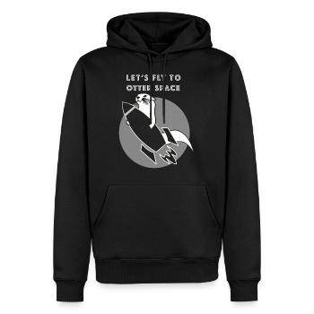 Volons DE L'ESPACE loutres ROCKET -Transparent - Sweat à capuche Premium bio Homme - noir - Devant - Nico (187cm)