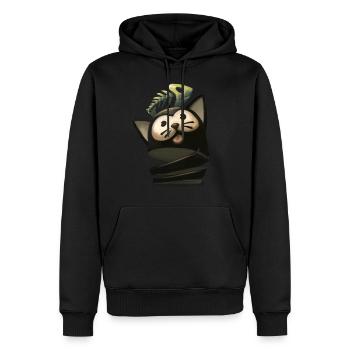 kitty - Men’s Premium Organic Hoodie - black - Front - Nico (187cm)