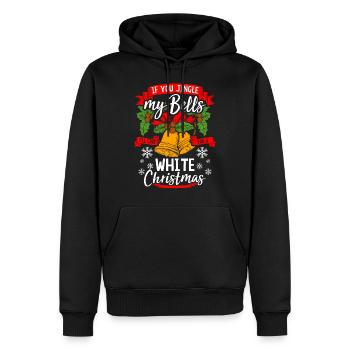 Jingle Bells - Citation cadeau de Noël blanc - Sweat à capuche Premium bio Homme - noir - Devant - Nico (187cm)