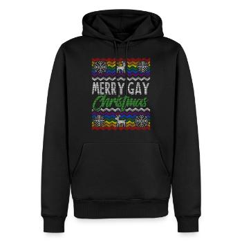 Gay Pride Ugly Xmas Sweater Geschenk Christmas - Männer Premium Bio Hoodie - Schwarz - Vorne - Nico (187cm)