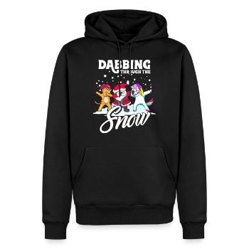 Dabbing Santa Dab Katze Einhorn Weihnachten - Männer Premium Bio Hoodie - Schwarz - Vorne - Nico (187cm)