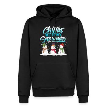 Bonhomme de neige chill cadeau de Noël d’hiver - Sweat à capuche Premium bio Homme - noir - Devant - Nico (187cm)