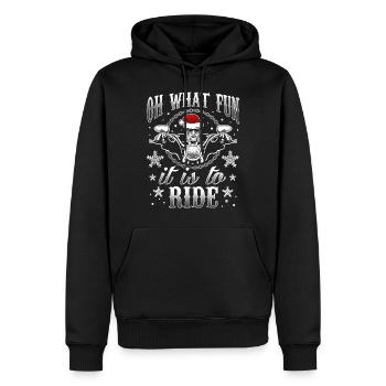 Motorradfahrer Biker Santa Weihnachten Geschenk - Männer Premium Bio Hoodie - Schwarz - Vorne - Nico (187cm)