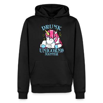 Einhorn Geschenk Drunk Unicorns Matter - Sweat à capuche Premium bio Homme - noir - Devant - Nico (187cm)