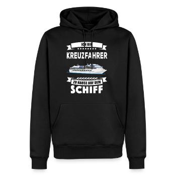 Kreuzfahrer Kreuzfahrt Kreuzfahrtschiff Geschenk - Männer Premium Bio Hoodie - Schwarz - Vorne - Nico (187cm)