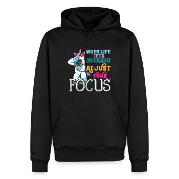 Einhorn Fotograf Fotografin Geschenk Kamera - Männer Premium Bio Hoodie - Schwarz - Vorne - Nico (187cm)