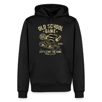 Old School Game Videogame Gaming Retro Vintage - Männer Premium Bio Hoodie - Schwarz - Vorne - Nico (187cm)