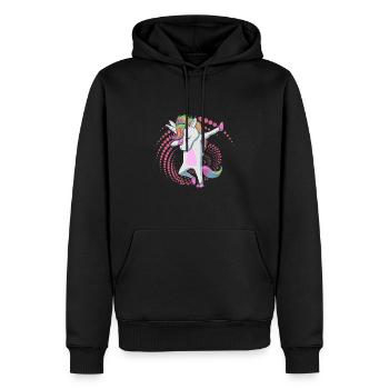 Amusement avec DAB Unicorn Licorne cadeau - Sweat à capuche Premium bio Homme - noir - Devant - Nico (187cm)