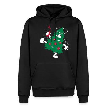 Beschwipste Weihnachten - Männer Premium Bio Hoodie - Schwarz - Vorne - Nico (187cm)