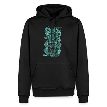 manière asiatique - Sweat à capuche Premium bio Homme - noir - Devant - Nico (187cm)