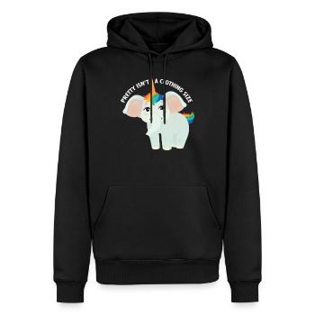 Pretty Isn't A Clothing Size - Elephant Unicorn - Männer Premium Bio Hoodie - Schwarz - Vorne - Nico (187cm)