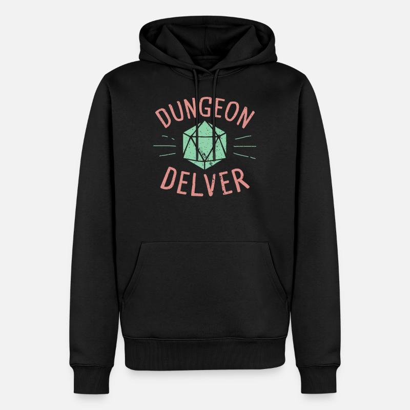 Donjon Delver - Sweat à capuche Premium bio Homme - noir