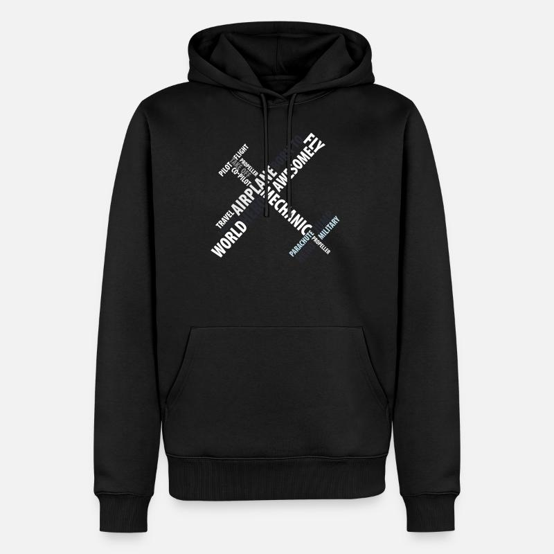 Flugzeug - Männer Premium Bio Hoodie - Schwarz