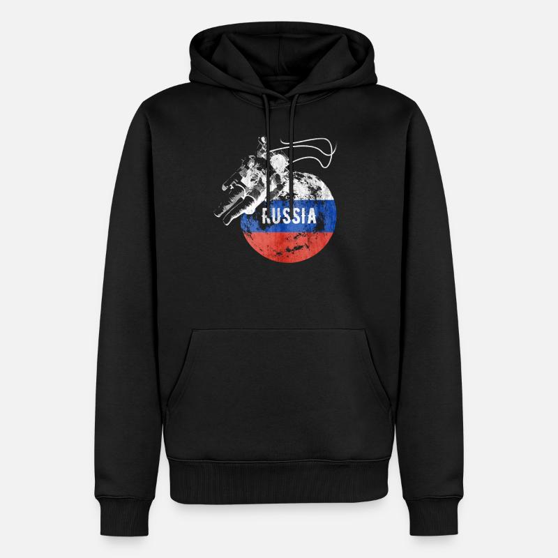 Russie astronaute Russie - Sweat à capuche Premium bio Homme - noir