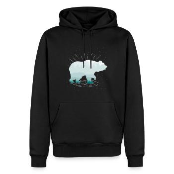 Bear forest brown bear zoo zoo predator gift - Men’s Premium Organic Hoodie - black - Front - Nico (187cm)