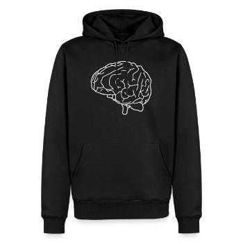 brain - Men’s Premium Organic Hoodie - black - Front - Nico (187cm)