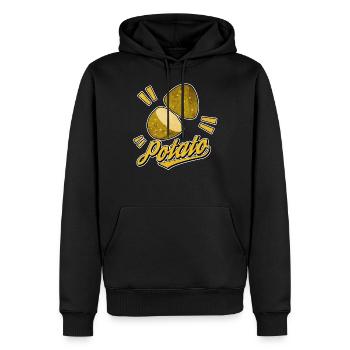 pomme de terre - Sweat à capuche Premium bio Homme - noir - Devant - Nico (187cm)