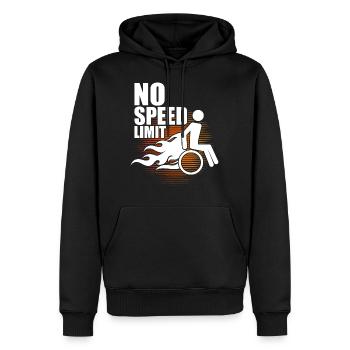 Fauteuil roulant Pas de limite de vitesse - Sweat à capuche Premium bio Homme - noir - Devant - Nico (187cm)