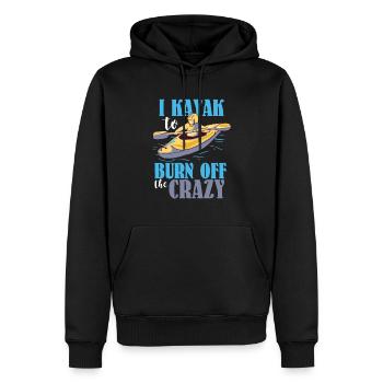 Je kayak pour brûler les fous - Sweat à capuche Premium bio Homme - noir - Devant - Nico (187cm)
