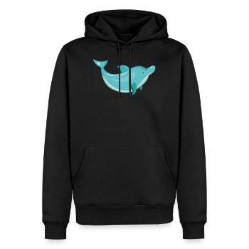 Dolphin Dolphin Bottlenose Dolphin - Men’s Premium Organic Hoodie - black - Front - Nico (187cm)
