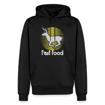 Fast Food Jagen Jäger Jagd Geschenk - Männer Premium Bio Hoodie - Schwarz - Vorne - Nico (187cm)