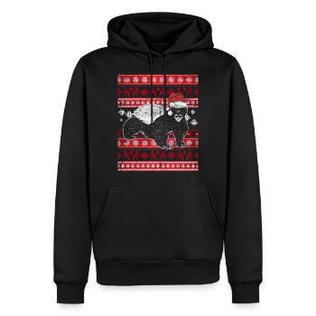 Ugly Christmas Honigdachs - Sweat à capuche Premium bio Homme - noir - Devant - Nico (187cm)