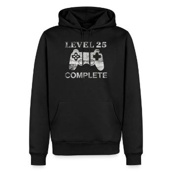 25 Jahre - 25. Geburtstag Level 25 Complete Shirt - Männer Premium Bio Hoodie - Schwarz - Vorne - Nico (187cm)