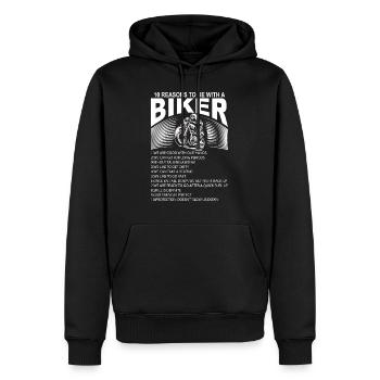 Bikers - Sweat à capuche Premium bio Homme - noir - Devant - Nico (187cm)