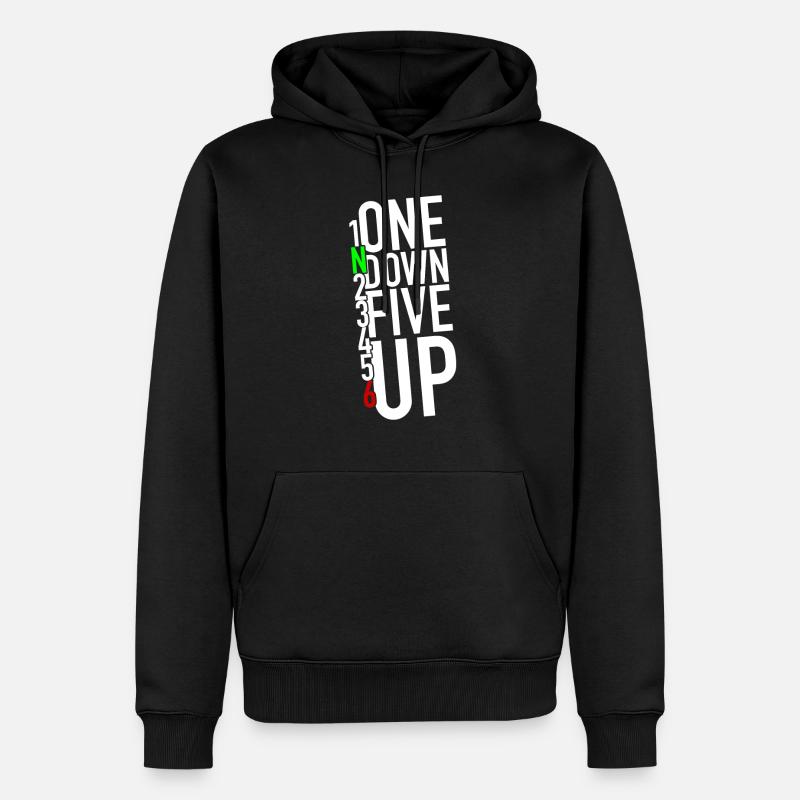 One down five up - 1N23456 - Männer Premium Bio Hoodie - Schwarz