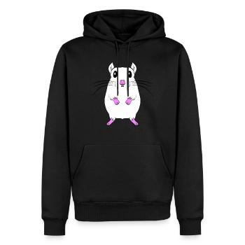 souris - Sweat à capuche Premium bio Homme - noir - Devant - Nico (187cm)