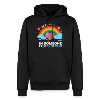 Soyez un arc-en-ciel dans le nuage d'elses de quelqu'un - Sweat à capuche Premium bio Homme - noir - Devant - Nico (187cm)