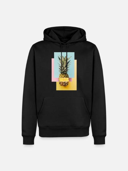 Bunte Ananas / Geschenk Idee - Männer Premium Bio Hoodie - Schwarz