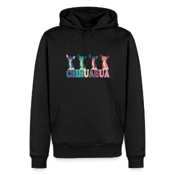 Cadeau drôle de patte de chiot de chien chihuahua - Sweat à capuche Premium bio Homme - noir - Devant - Nico (187cm)