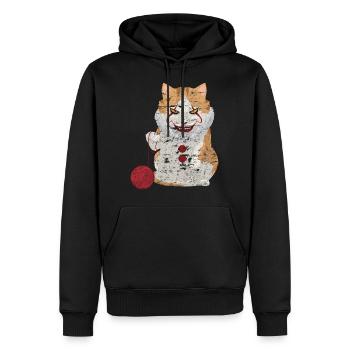 Halloween chat d'horreur - Sweat à capuche Premium bio Homme - noir - Devant - Nico (187cm)