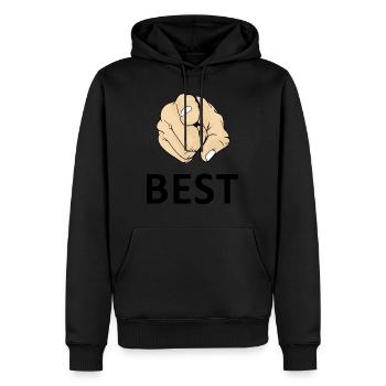 Pointant votre t-shirt de doigt et vous êtes le meilleur - Sweat à capuche Premium bio Homme - noir - Devant - Nico (187cm)