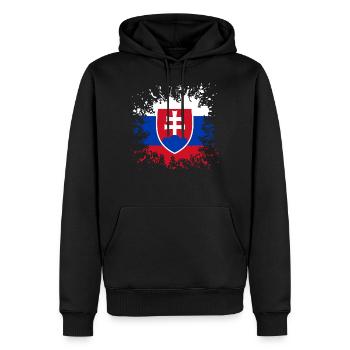 Slowakei Flagge Farbspritzer - Männer Premium Bio Hoodie - Schwarz - Vorne - Nico (187cm)