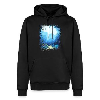 sous-marin aquarium mer océan lac corail - Sweat à capuche Premium bio Homme - noir - Devant - Nico (187cm)