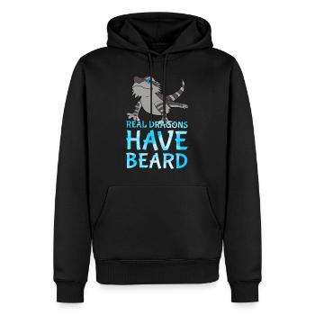 Lézard dragon avec barbe mon meilleur copain - Sweat à capuche Premium bio Homme - noir - Devant - Nico (187cm)