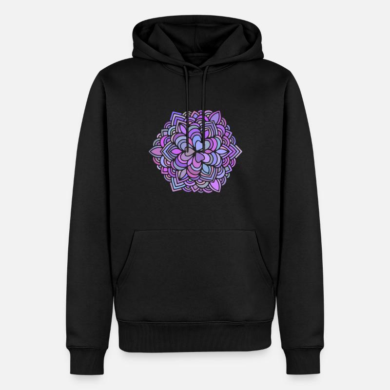 Mandala bunte Geschenkidee - Männer Premium Bio Hoodie - Schwarz
