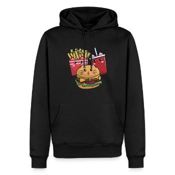 Les chats comme fast-food - Sweat à capuche Premium bio Homme - noir - Devant - Nico (187cm)