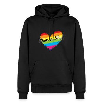 Love is Love Herz - Männer Premium Bio Hoodie - Schwarz - Vorne - Nico (187cm)