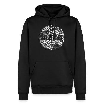 Stuttgart – City Stadtplan Map Karte (weiß) - Männer Premium Bio Hoodie - Schwarz - Vorne - Nico (187cm)