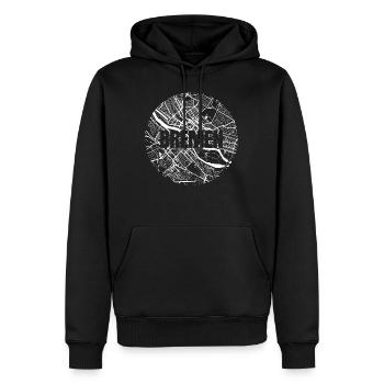 Bremen – City Stadtplan Map Karte (weiß) - Männer Premium Bio Hoodie - Schwarz - Vorne - Nico (187cm)