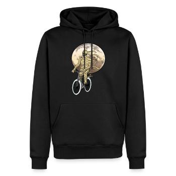 Momie Vélo Pleine Lune Espace Espace Halloween - Sweat à capuche Premium bio Homme - noir - Devant - Nico (187cm)