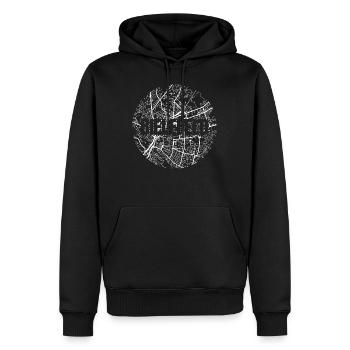 Bielefeld – City Stadtplan Map Karte (weiß) - Männer Premium Bio Hoodie - Schwarz - Vorne - Nico (187cm)