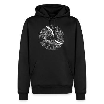 Bonn – City Stadtplan Map Karte (weiß) - Männer Premium Bio Hoodie - Schwarz - Vorne - Nico (187cm)