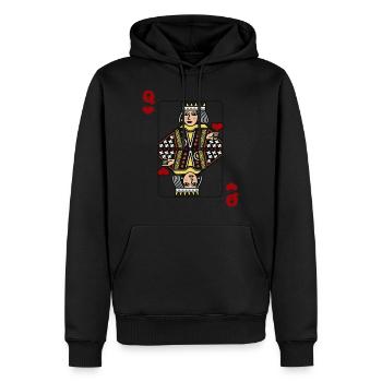 Herz Dame Poker Karte Halloween Kostüm lustig - Männer Premium Bio Hoodie - Schwarz - Vorne - Nico (187cm)